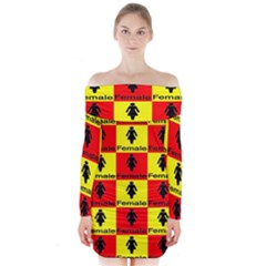 Female Long Sleeve Off Shoulder Dress by ArtworkByPatrick