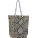 Snakeskin Pattern Lt Brown Full Print Rope Handle Tote (Small) View2