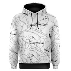 Birds Hand drawn Outline Black And White Vintage ink Men s Pullover Hoodie