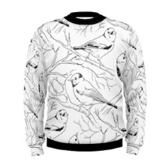 Birds Hand drawn Outline Black And White Vintage ink Men s Sweatshirt