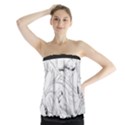 Birds Hand drawn Outline Black And White Vintage ink Strapless Top View1