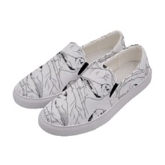 Birds Hand Drawn Outline Black And White Vintage Ink Women s Canvas Slip Ons by genx
