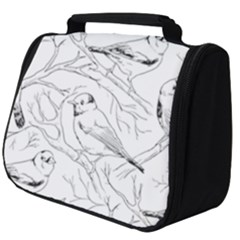 Birds Hand Drawn Outline Black And White Vintage Ink Full Print Travel Pouch (big) by genx