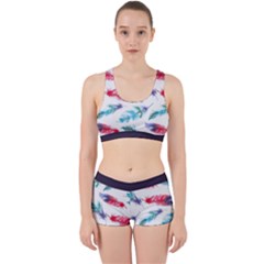 Feathers Boho Style Purple Red And Blue Watercolor Work It Out Gym Set