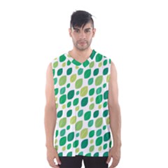 Leaves Green Modern Pattern Naive Retro Leaf Organic Men s Basketball Tank Top by genx