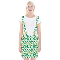 Leaves Green Modern Pattern Naive Retro Leaf Organic Braces Suspender Skirt by genx