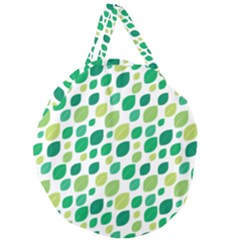 Leaves Green Modern Pattern Naive Retro Leaf Organic Giant Round Zipper Tote by genx