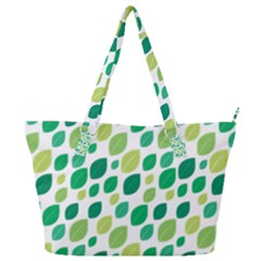 Leaves Green Modern Pattern Naive Retro Leaf Organic Full Print Shoulder Bag by genx