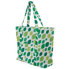 Leaves Green Modern Pattern Naive Retro Leaf Organic Zip Up Canvas Bag by genx