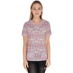 Seamless Pattern Background Women s V-neck Scrub Top