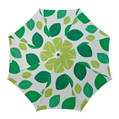 Leaves Green Modern Pattern Naive Retro Leaf Organic Golf Umbrellas by genx