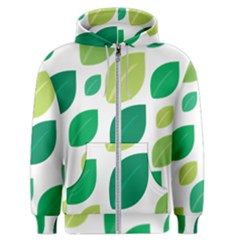 Leaves Green Modern Pattern Naive Retro Leaf Organic Men s Zipper Hoodie by genx