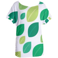 Leaves Green Modern Pattern Naive Retro Leaf Organic Women s Oversized Tee by genx