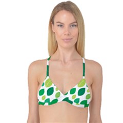 Leaves Green Modern Pattern Naive Retro Leaf Organic Reversible Tri Bikini Top by genx