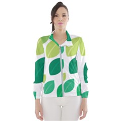 Leaves Green Modern Pattern Naive Retro Leaf Organic Women s Windbreaker by genx