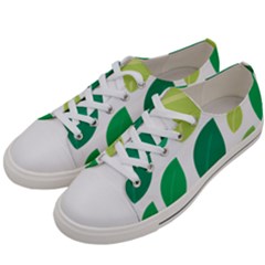 Leaves Green Modern Pattern Naive Retro Leaf Organic Women s Low Top Canvas Sneakers by genx
