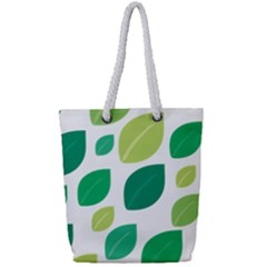 Leaves Green Modern Pattern Naive Retro Leaf Organic Full Print Rope Handle Tote (small) by genx