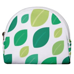 Leaves Green Modern Pattern Naive Retro Leaf Organic Horseshoe Style Canvas Pouch by genx