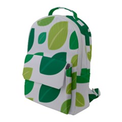 Leaves Green Modern Pattern Naive Retro Leaf Organic Flap Pocket Backpack (large) by genx