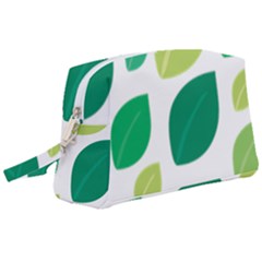 Leaves Green Modern Pattern Naive Retro Leaf Organic Wristlet Pouch Bag (large) by genx