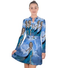 Cute Fairy In The Sky Long Sleeve Panel Dress by FantasyWorld7