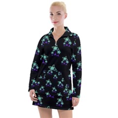 Dark Floral Drawing Print Pattern Women s Hoodie Dress by dflcprintsclothing