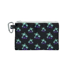 Dark Floral Drawing Print Pattern Canvas Cosmetic Bag (small) by dflcprintsclothing