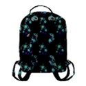 Dark Floral Drawing Print Pattern Flap Pocket Backpack (Small) View3