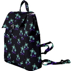 Dark Floral Drawing Print Pattern Buckle Everyday Backpack by dflcprintsclothing