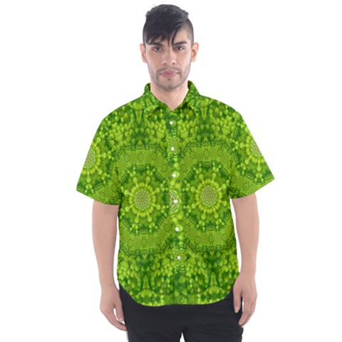 Spring Flower Joy Men s Short Sleeve Shirt by pepitasart