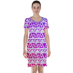 Fancy Tribal Pattern Short Sleeve Nightdress