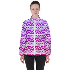 Fancy Tribal Pattern Women s High Neck Windbreaker