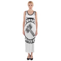 Thor Hammer With Runes Valhalla Tristella Viking Norse Mythology Mjolnir  Fitted Maxi Dress by snek