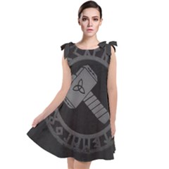 Thor Hammer With Runes Valhalla Tristella Viking Norse Mythology Mjolnir  Tie Up Tunic Dress by snek