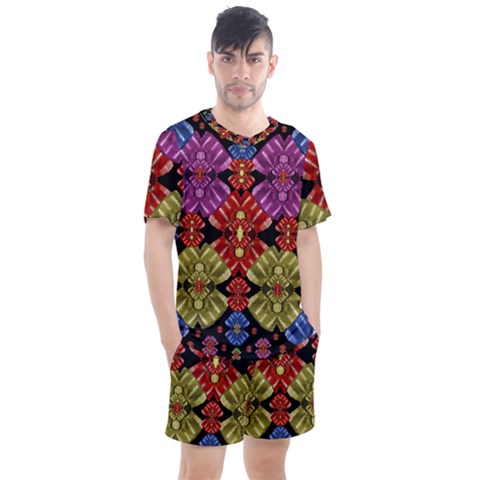 Candy To Sweetest Festive Love Men s Mesh Tee And Shorts Set by pepitasart