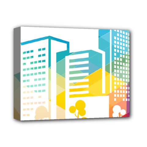 Silhouette Cityscape Building Icon Color City Deluxe Canvas 14  X 11  (stretched) by Sudhe