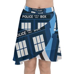 Doctor Who Tardis Chiffon Wrap Front Skirt by Sudhe