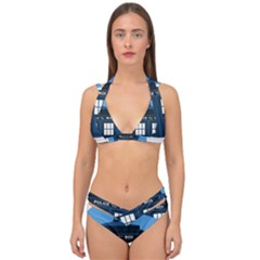 Doctor Who Tardis Double Strap Halter Bikini Set by Sudhe