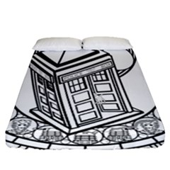 Bad Wolf Tardis Art Drawing Doctor Who Fitted Sheet (queen Size) by Sudhe