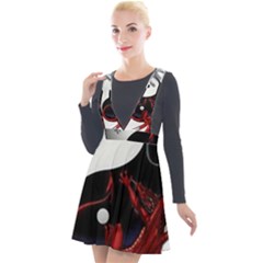 Yin And Yang Chinese Dragon Plunge Pinafore Velour Dress