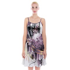 Nightclub Disco Ball Dj Dance Speaker Spaghetti Strap Velvet Dress by Sudhe