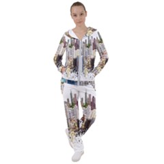 Hong Kong Skyline Watercolor Painting Poster Women s Tracksuit by Sudhe