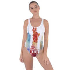 New York City Poster Watercolor Painting Illustrat Bring Sexy Back Swimsuit by Sudhe