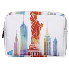 New York City Poster Watercolor Painting Illustrat Make Up Pouch (medium) by Sudhe