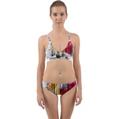 New York City Skyline Vector Illustration Wrap Around Bikini Set by Sudhe