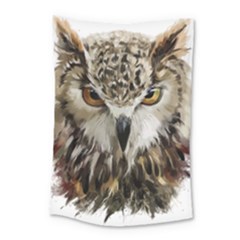 Vector Hand Painted Owl Small Tapestry by Sudhe