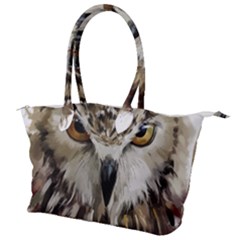 Vector Hand Painted Owl Canvas Shoulder Bag by Sudhe