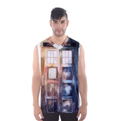 Tardis Doctor Who Transparent Men s Basketball Tank Top by Sudhe