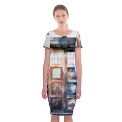 Tardis Doctor Who Transparent Classic Short Sleeve Midi Dress