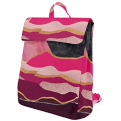 Pink And Black Abstract Mountain Landscape Flap Top Backpack